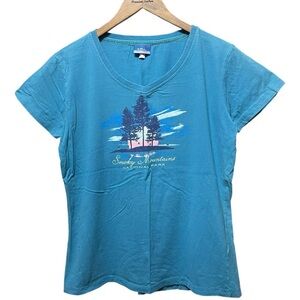 vintage 90s 2000s smoky Mountain national Park graphic short sleeve V-neck shirt